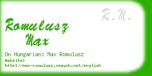 romulusz max business card